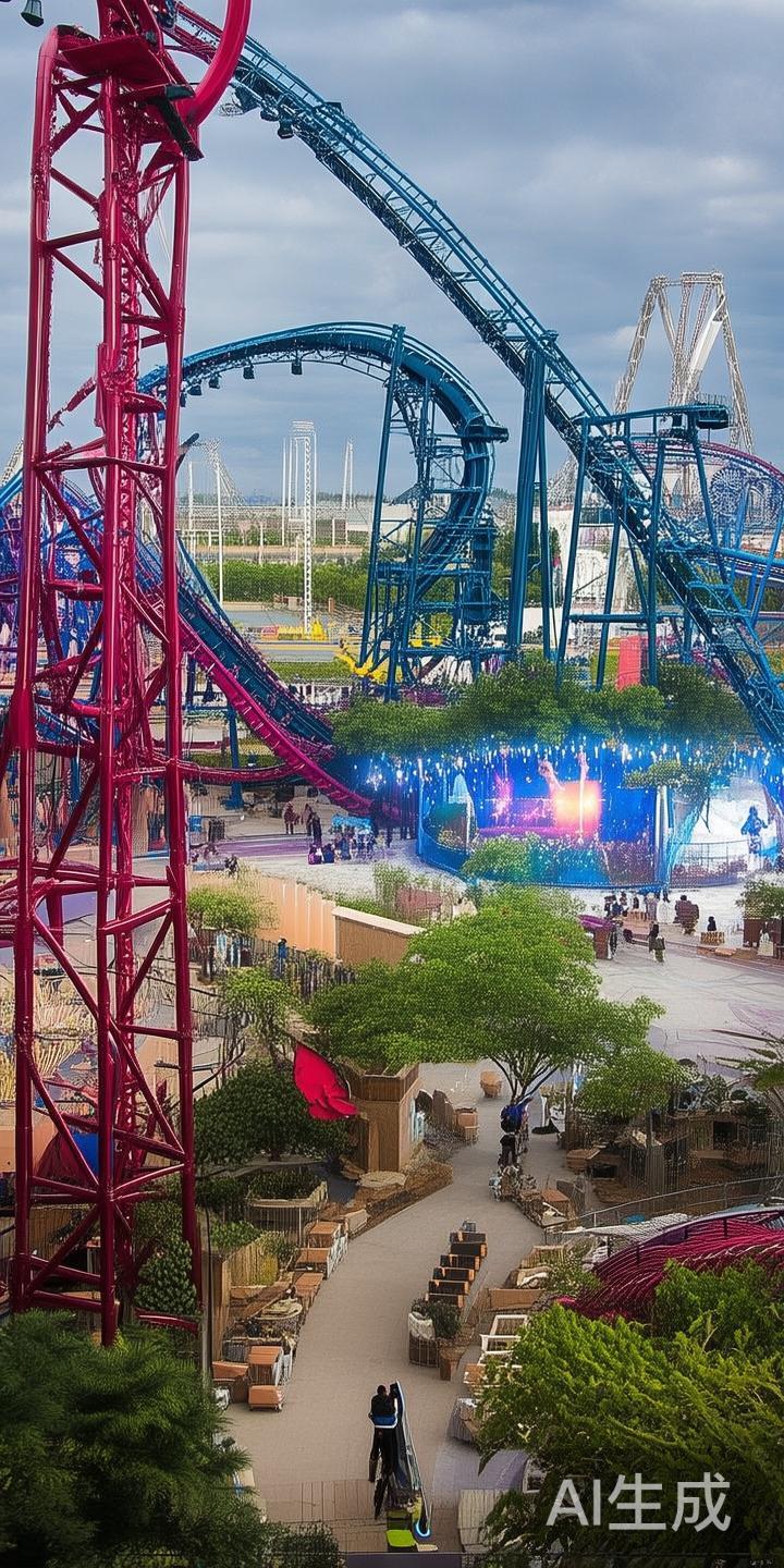 除了刺激的娱乐设施，游乐场还配备了舒适的休闲区域和